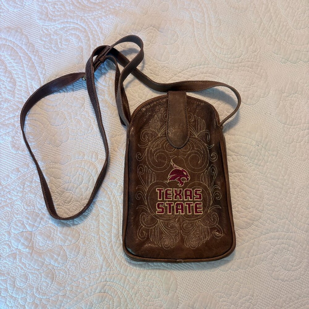 Texas State University Leather Crossbody Purse | Gameday Boots